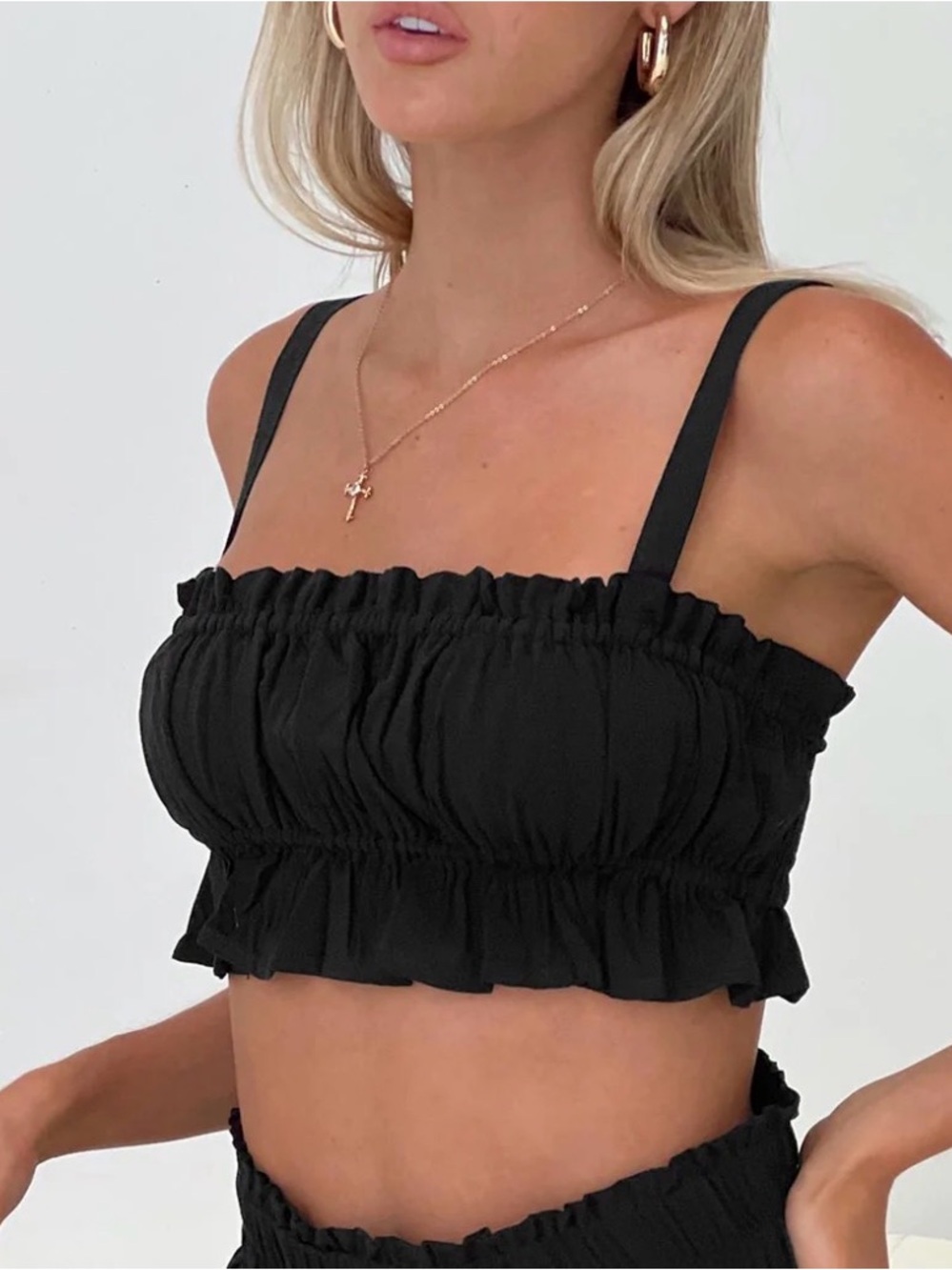 Princess Polly Batson Crop Top Black